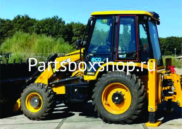 Стекло боковое левое JCB 3CX (India) c 2017 г. KMK - заказать Стекло боковое левое JCB 3CX (India) c 2017 г. KMK