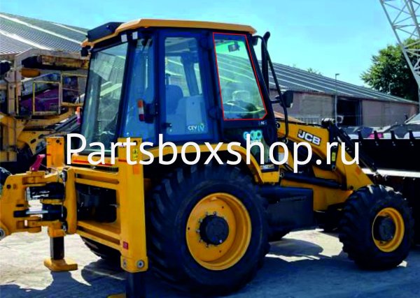 Стекло дверное верхнее правое JCB 3CX (India) c 2017 г. KMK - заказать Стекло дверное верхнее правое JCB 3CX (India) c 2017 г. KMK